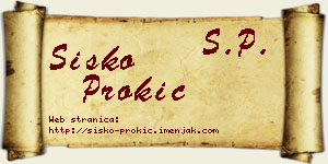 Sisko Prokić vizit kartica